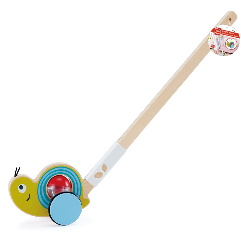 हेप स्नेल पुश पाल | बॉल रैटल के साथ लकड़ी के पुश, बच्चे के लिए बेबी वॉकर पुश खिलौना 12 महीने और ऊपर