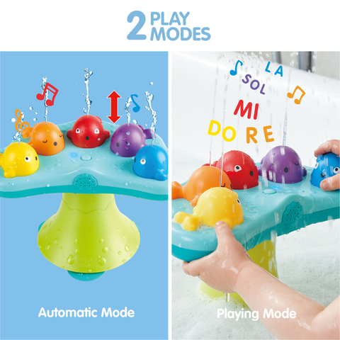 हेप संगीत व्हेल फाउंटेन | Toddlers, 18 महीने और ऊपर के लिए संगीत स्नान समय खिलौना playset